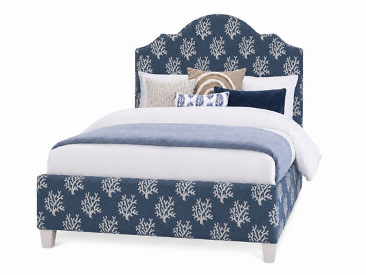 Tide & Timber - King Upholstered Headboard 6/6 - Blue Coral / Luxe Blue Oak