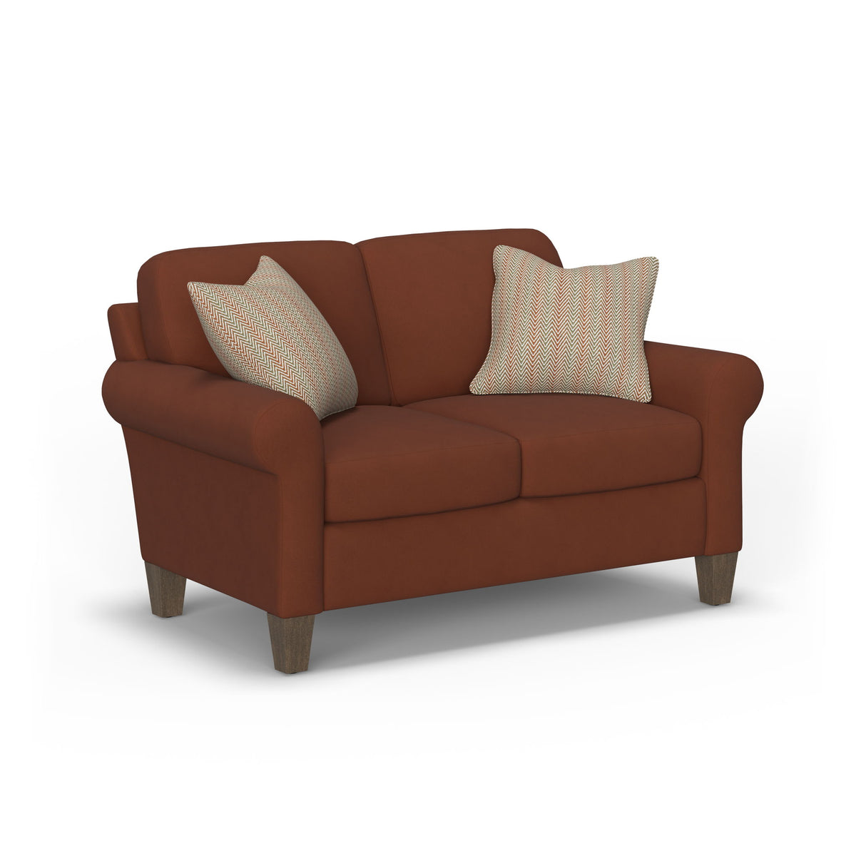 Moxy - Fabric Loveseat, Curved Sock Arms