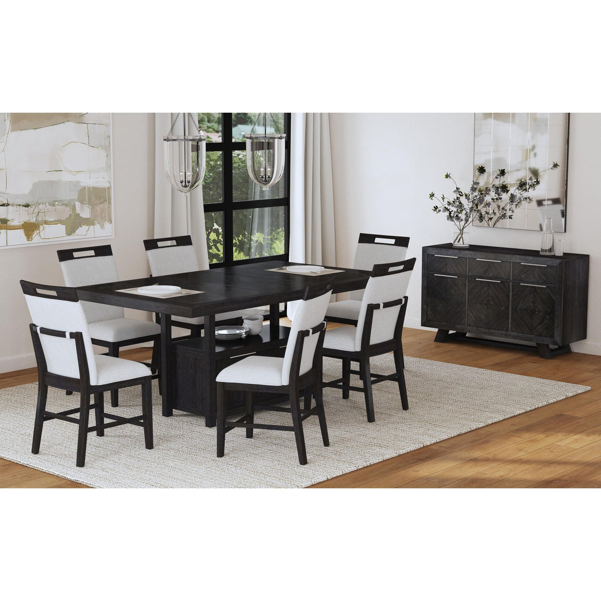 Transcend - Counter Table With Leaf - Charcoal