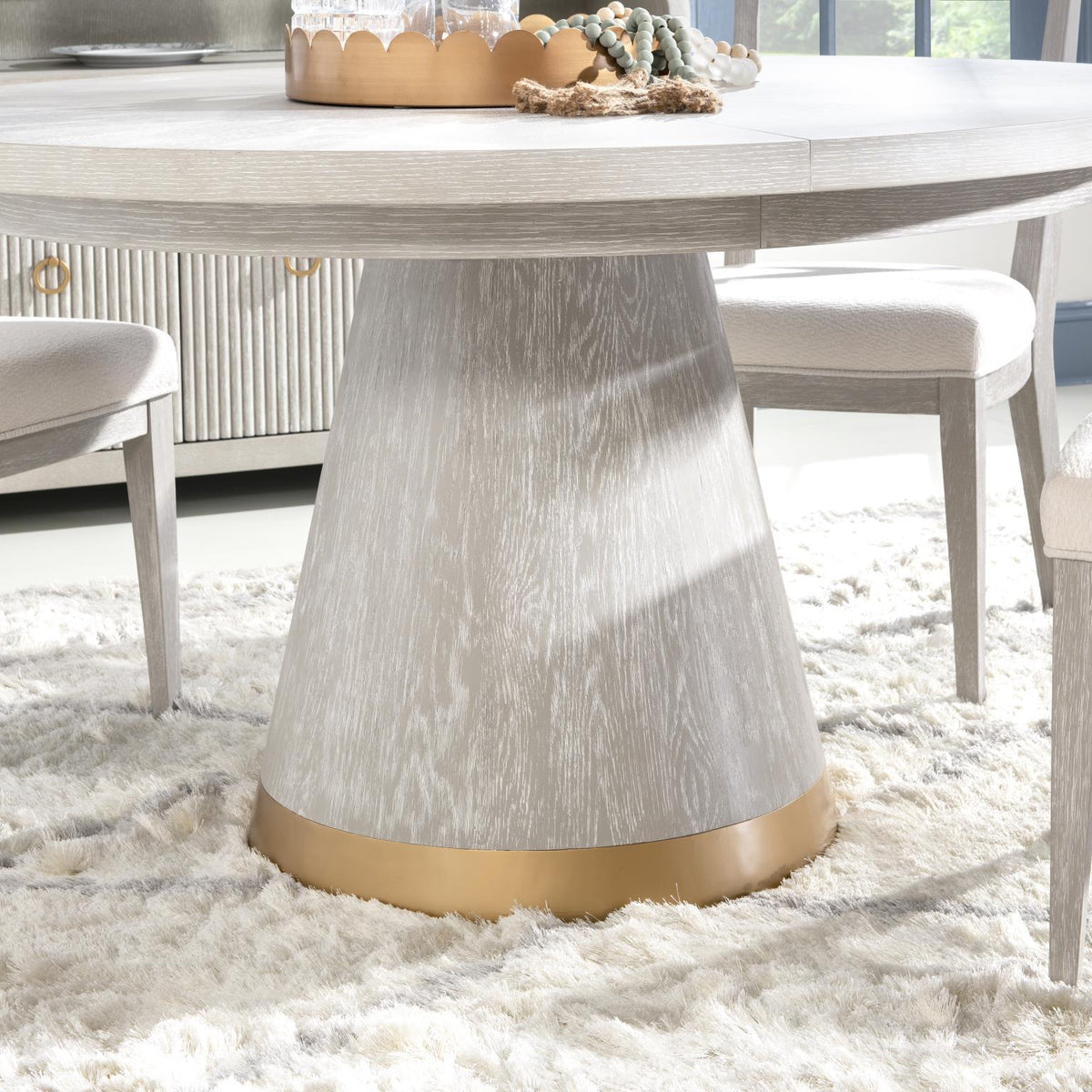 Miramar - Complete Round Dining Table - Oyster