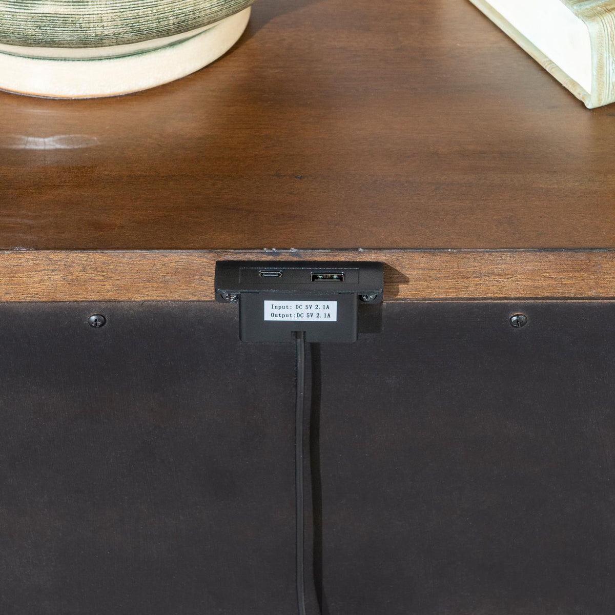 Lake House - Two Tone Open Nightstand - Pinecone And Dried Tobacco