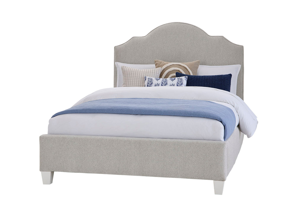 Tide & Timber - Full Upholstery Headboard In Antelope Fabric - Gray / Soft White Maple