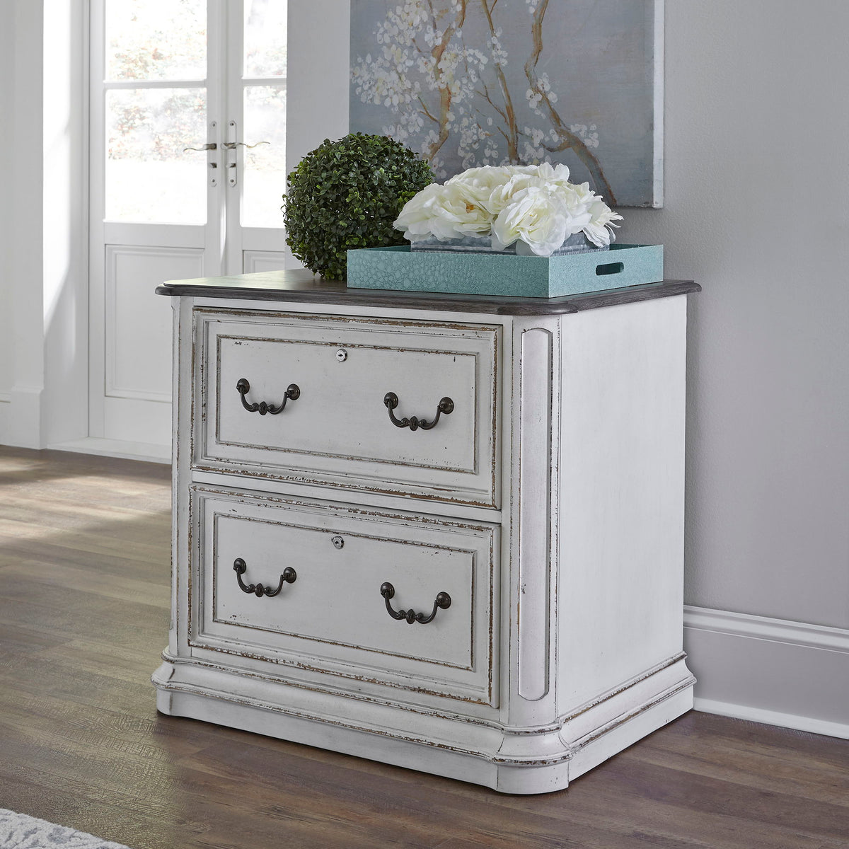Magnolia Manor - Jr Executive Media Lateral File - Antique White