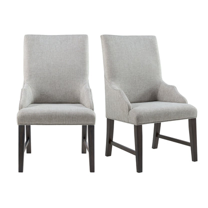 Montrose - Fabric Dining Host Chair (Set of 2) - Espresso / Light Gray