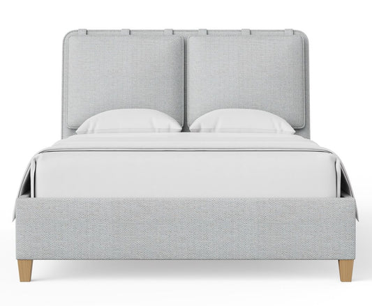 Pure Maple - King Upholstered Footboard - Blue Mist / Natural Maple