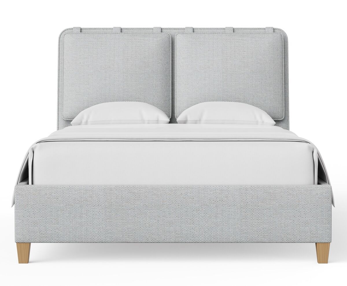 Pure Maple - King Upholstered Headboard - Blue Mist / Natural Maple