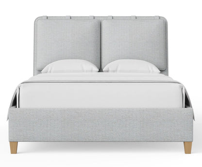 Pure Maple - King Upholstered Headboard - Blue Mist / Natural Maple
