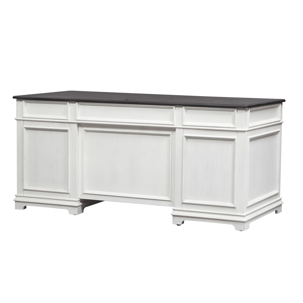 Allyson Park - Desk - Wirebrushed White / Charcoal
