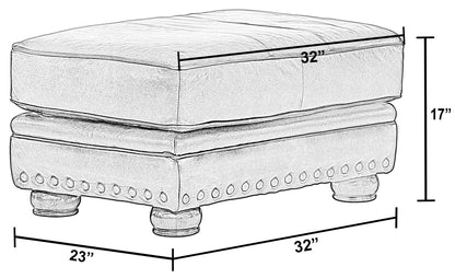 Roberto - Leather Ottoman - Cocoa