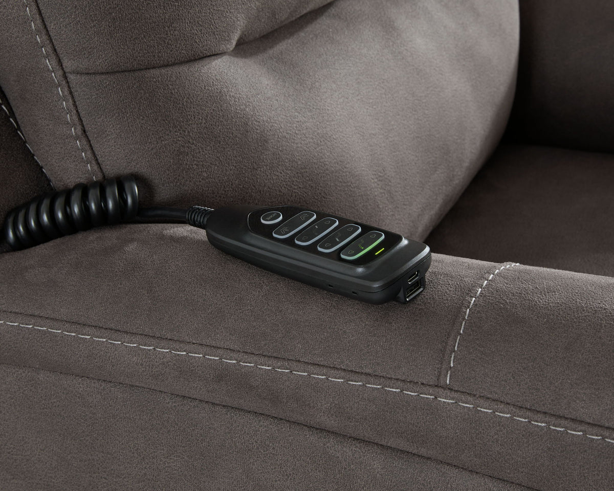Snowfield - Power Lift Recliner - Gunmetal