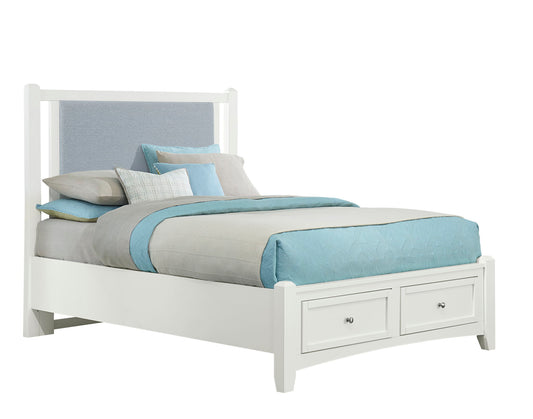 Bonanza - Queen Upholstered Headboard Panels - White / Ocean Blue