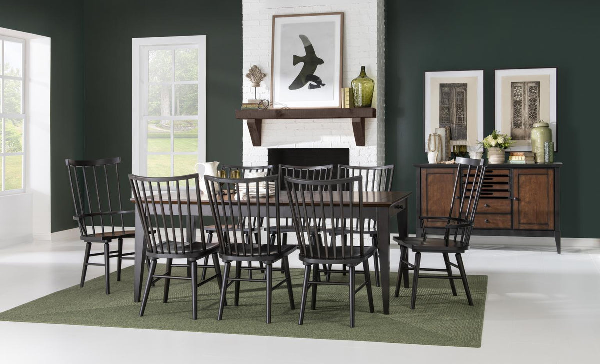 Fenmore - Leg Dining Table - Mocha And Distressed Cherry