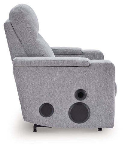Pineland - Glider Power Recliner With Audio System - Pewter