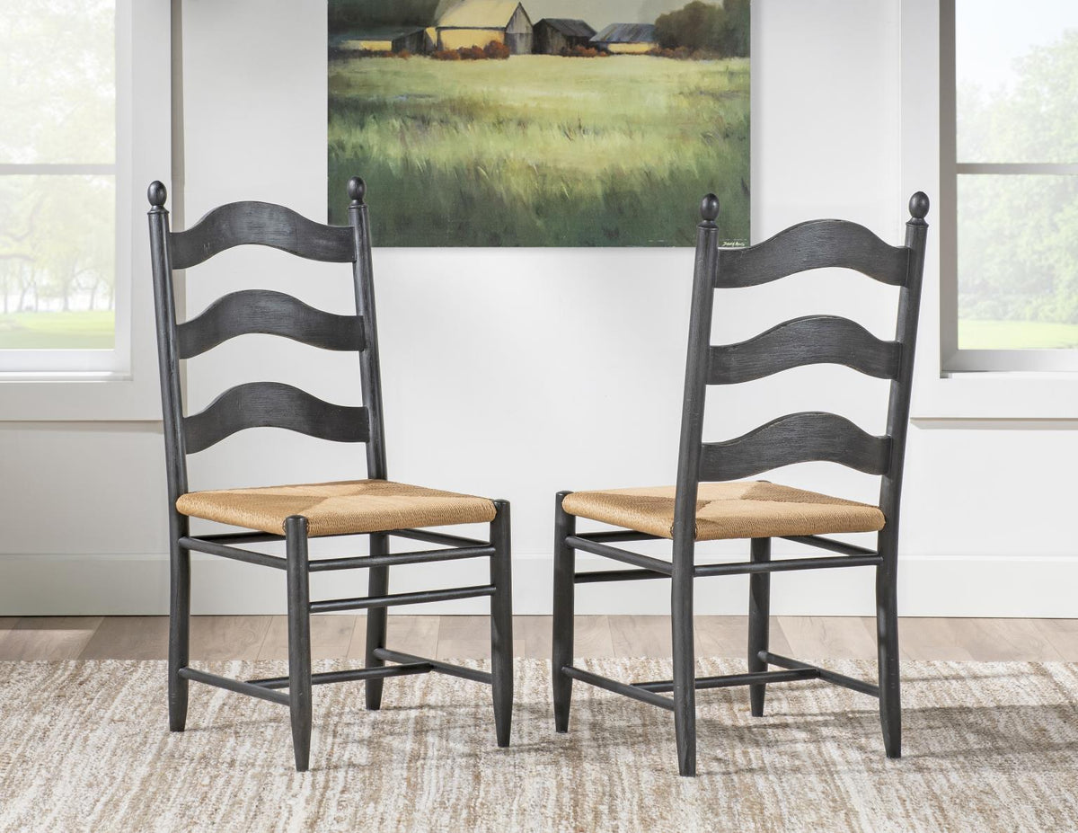 Vintage Market - Rush Seat Ladder Back Side Chair (Set of 2)