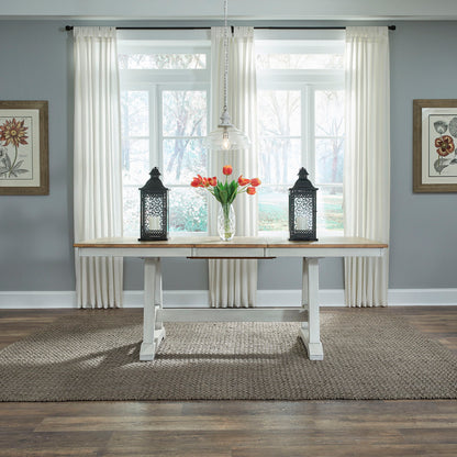 Lindsey Farm - Trestle Table Top - Weathered White & Sandstone