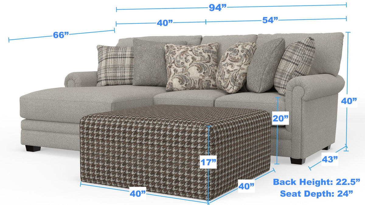 Livingston - Sectional With Comfort Coil Seating, 40" Cocktail Ottoman And Accent Pillows Included
