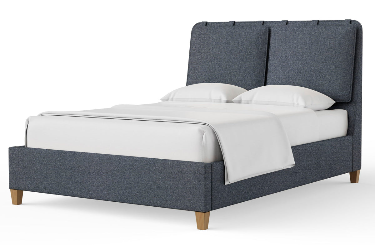 Pure Maple - King Upholstered Headboard - Navy Tweed / Maple Syrup
