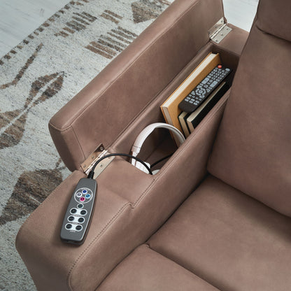 Lorrenton - Glider Power Recliner With Audio System - Caramel