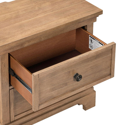 Haven Hills - Nightstand With Charging Station - Camel Beige
