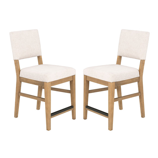 Millwork - Counter Chair (Set of 2) - White / Light Brown