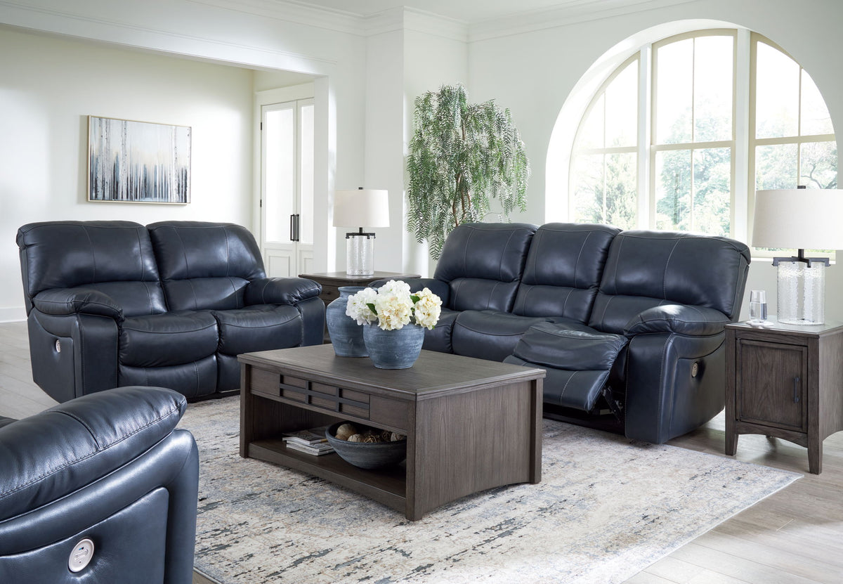Leesworth - 3 Pc. - Power Reclining Sofa, Power Reclining Loveseat, Power Rocker Recliner - Ocean