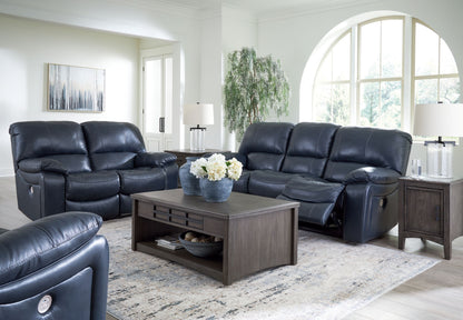 Leesworth - 3 Pc. - Power Reclining Sofa, Power Reclining Loveseat, Power Rocker Recliner - Ocean