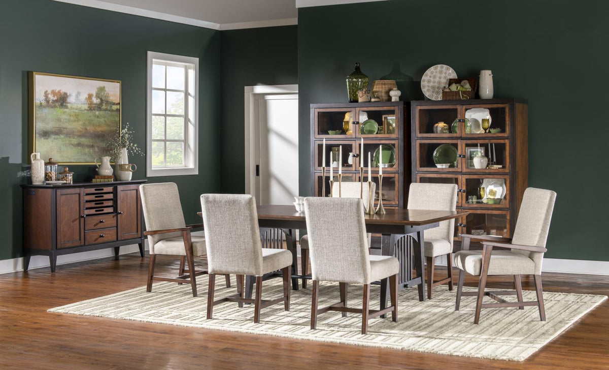Fenmore - Trestle Dining Table - Mocha And Distressed Cherry