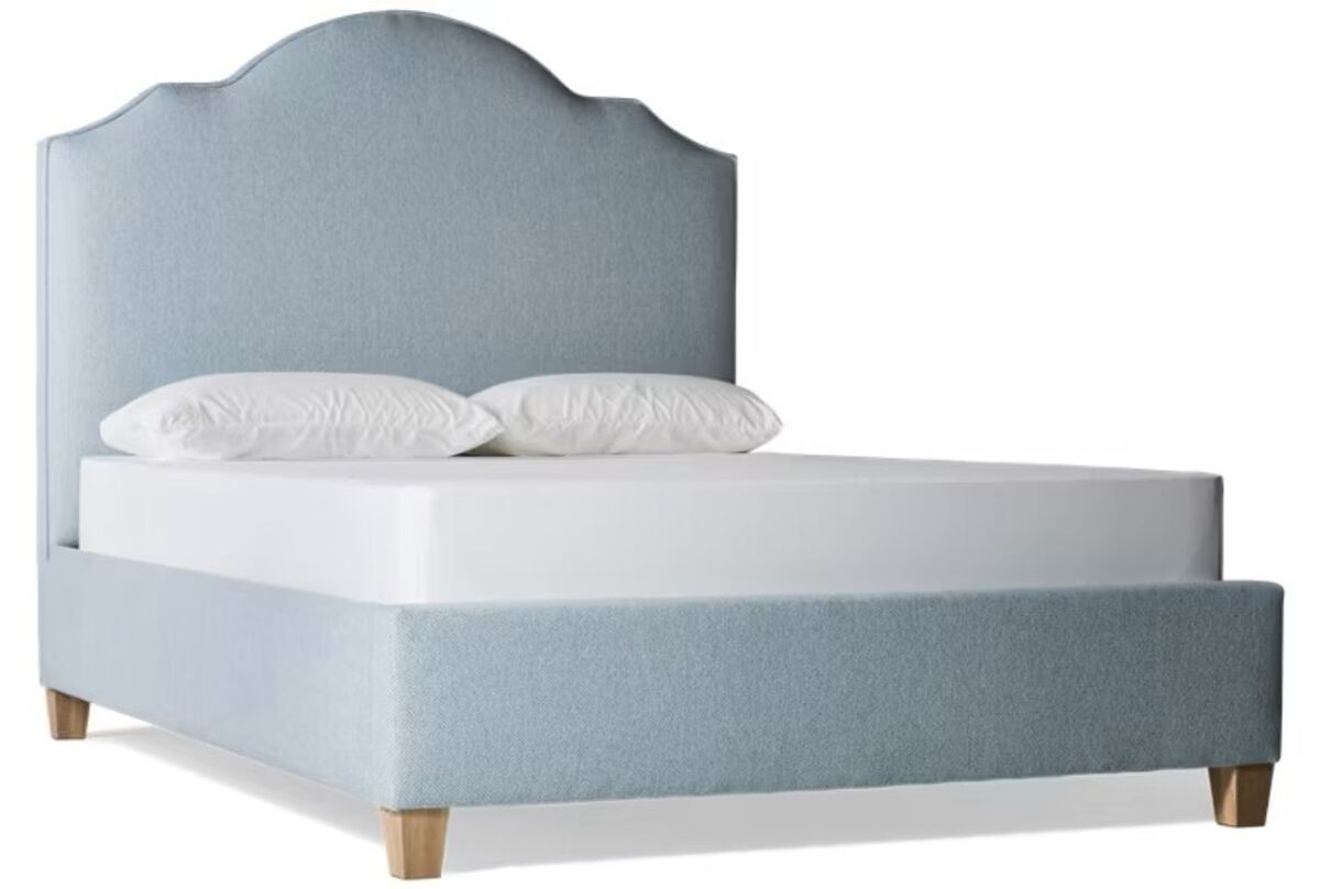 Tide & Timber - Full Upholstered Headboard 4/6 - White Maple / Ocean Blue