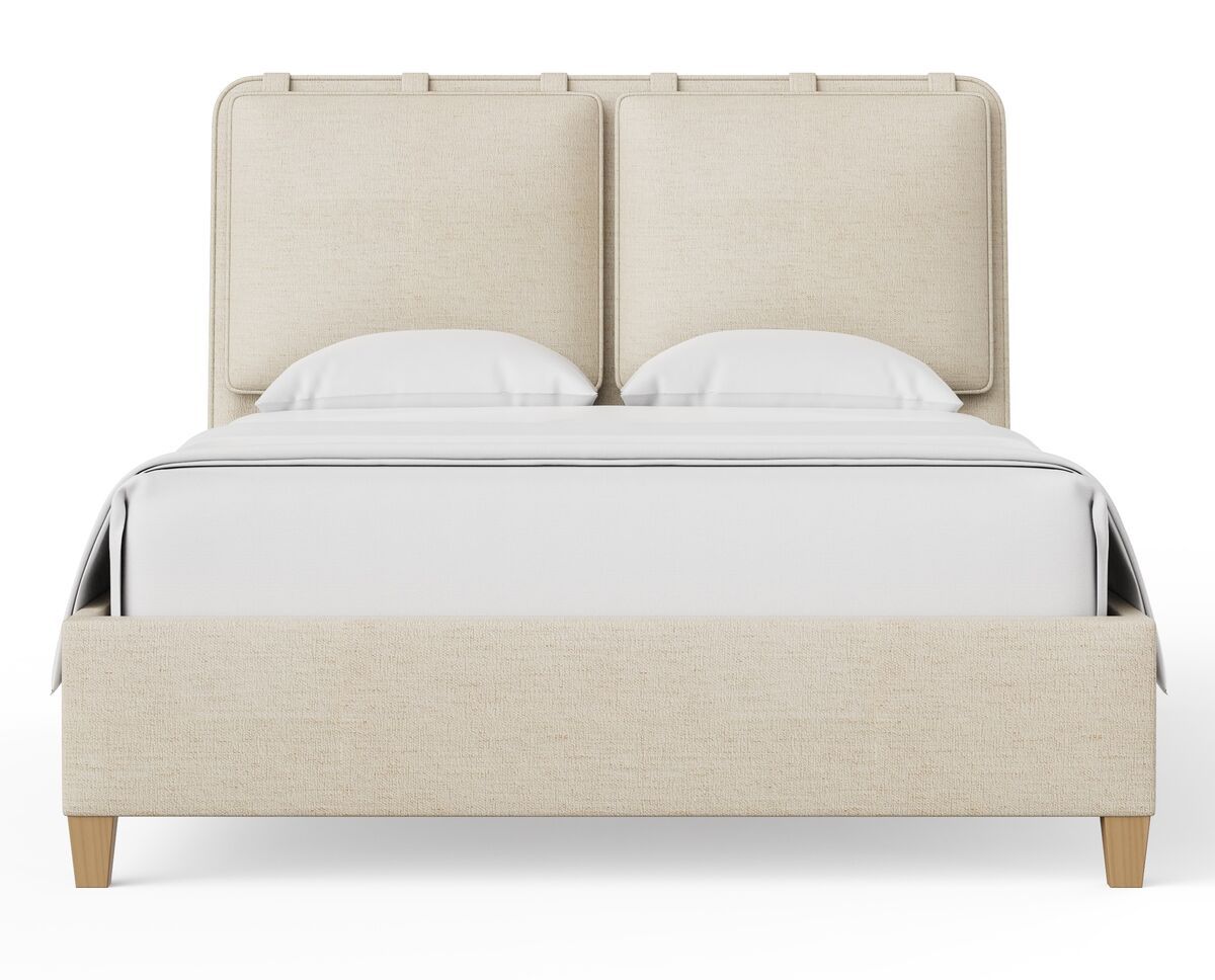 Pure Maple - King Upholstered Headboard - Sandstone / Natural Maple