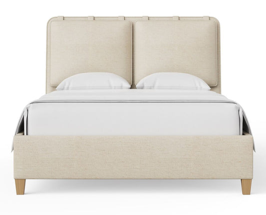 Pure Maple - King Upholstered Headboard - Sandstone / Natural Maple