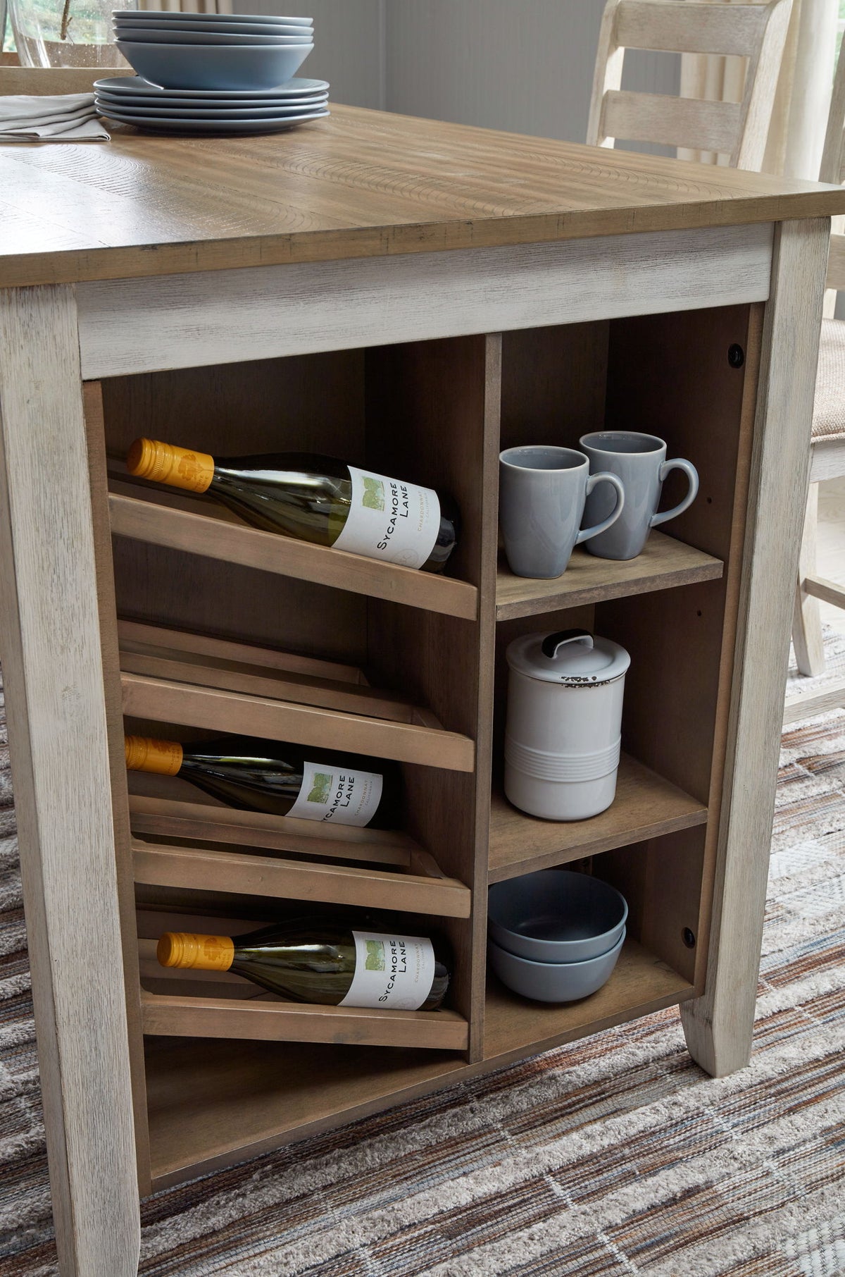 Skempton - Rectangular Counter Table With Storage - White