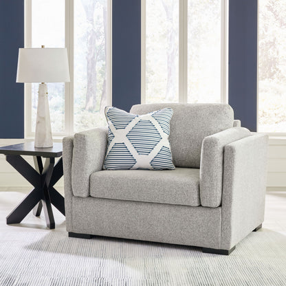 Evansley - 2 Pc. - Chair And A Half, Ottoman - Pewter