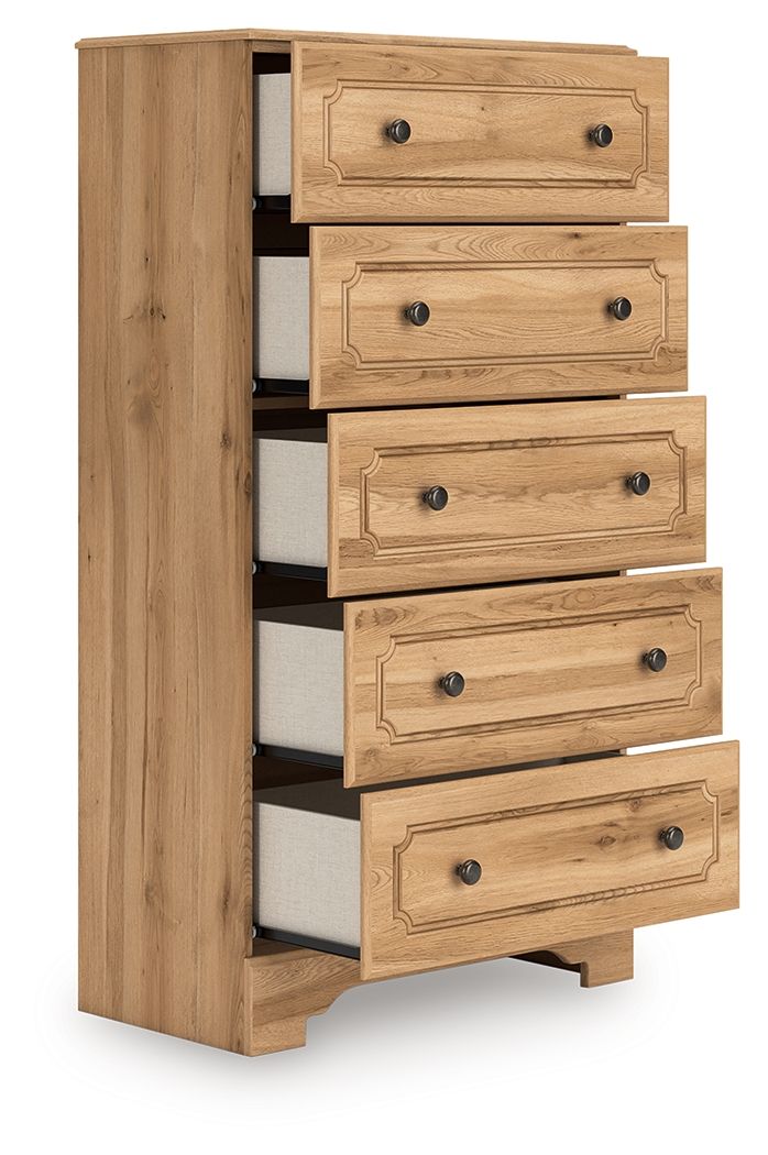 Aleaport - Five Drawer Chest - Warm Brown