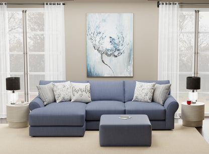 Cape May - Sofa Chaise With Comfort Coil Seating, 41" Cocktail Ottoman And 5 Accent Pillows Included