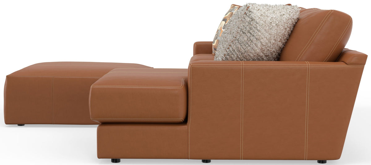 Minori - Italian Leather Sofa / Chaise And Cocktail Ottoman