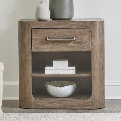 South Bend - Open Nightstand With Charging Station - Burnished Clay