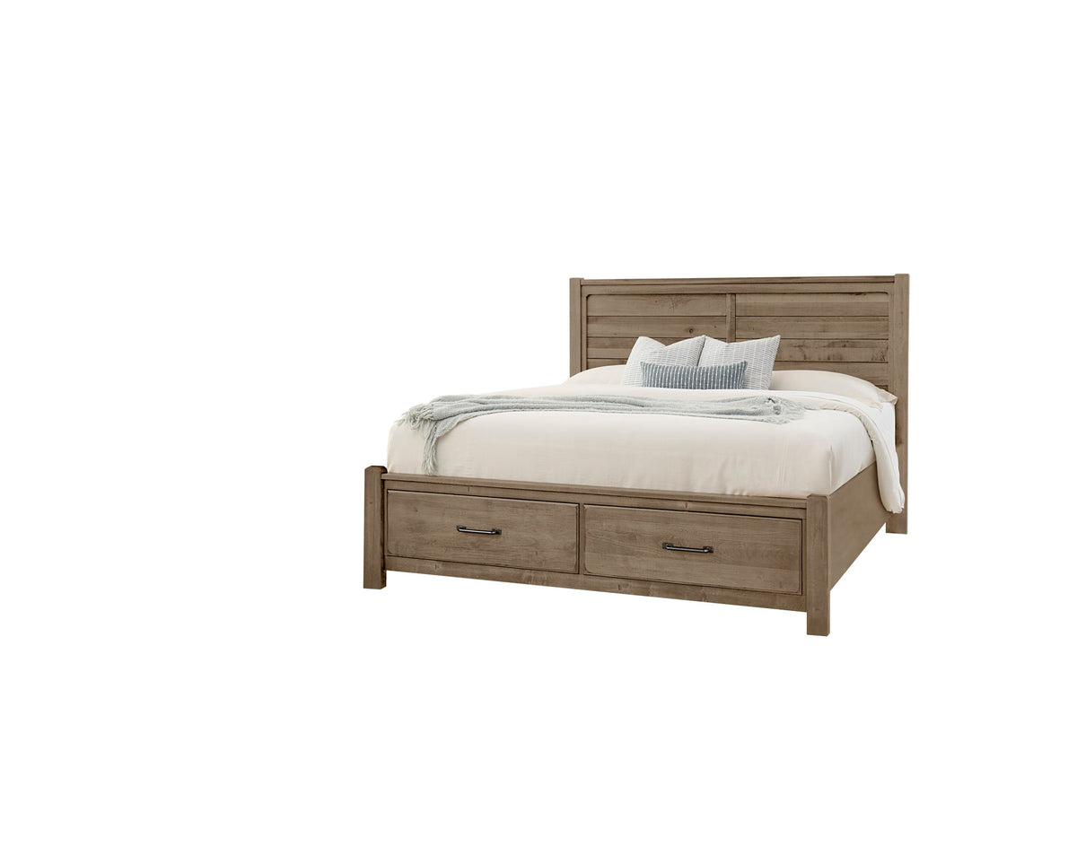 Cool Rustic - Plank Bed With Storage Footboard