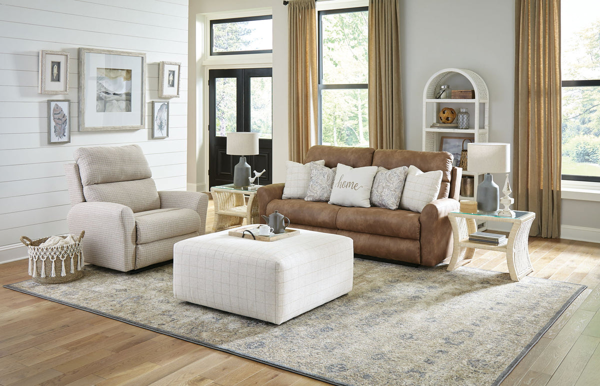Justine - Lay Flat Reclining Sofa - Burlap