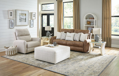 Justine - Lay Flat Reclining Sofa - Burlap