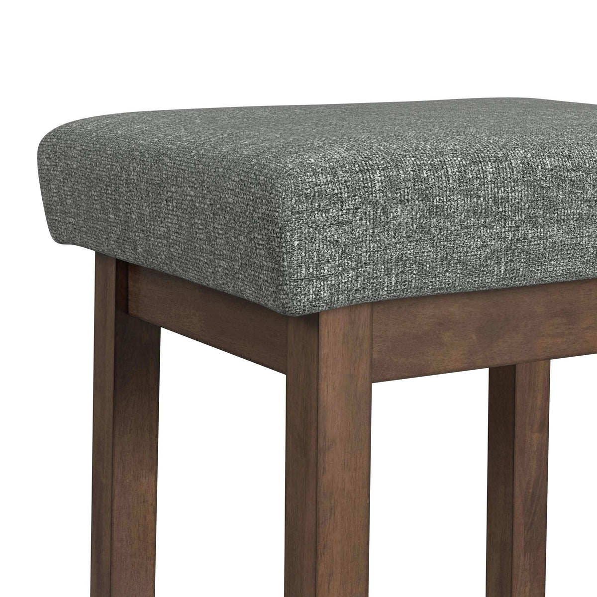 Santa Barbara - Kitchen Island & 2 Counter Stools With Fabric - Walnut / Dark Gray