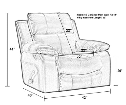 Positano - Top Grain Italian Leather Recliner
