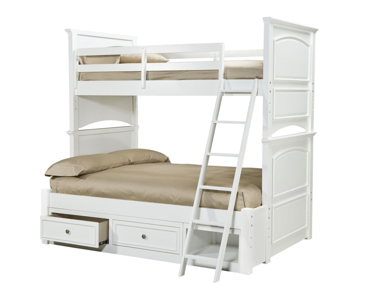 Madison - Twin Over Twin Complete Over Bunk Bed - White