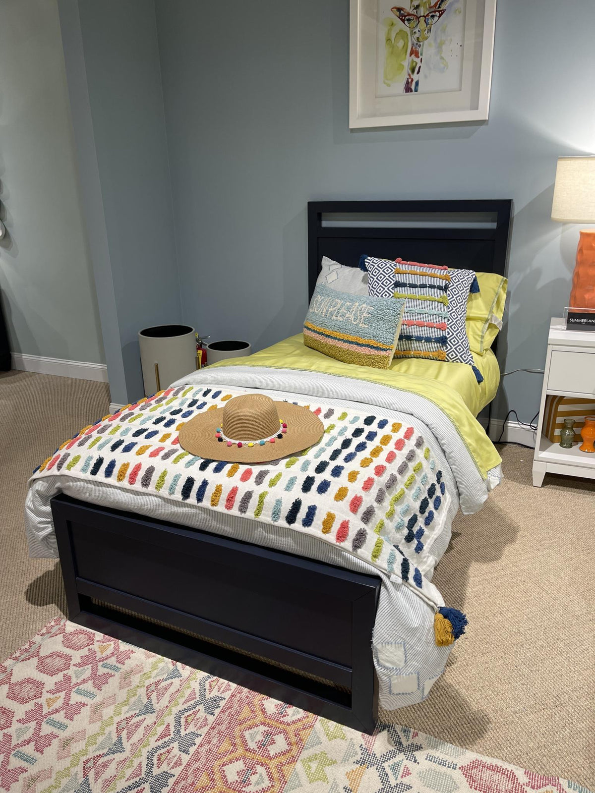 Summerland - Full Lighted Panel Headboard - Inkwell Blue
