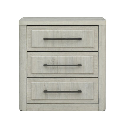 Modern Play - Nightstand With Charging Station - Natural White