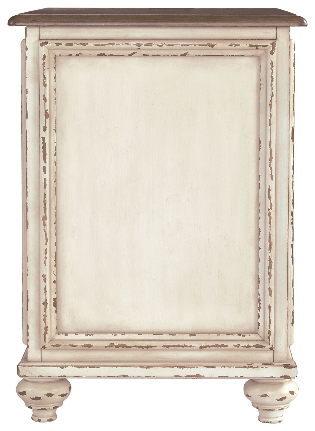 Realyn - Chair Side End Table - Insert Mirror - White / Brown