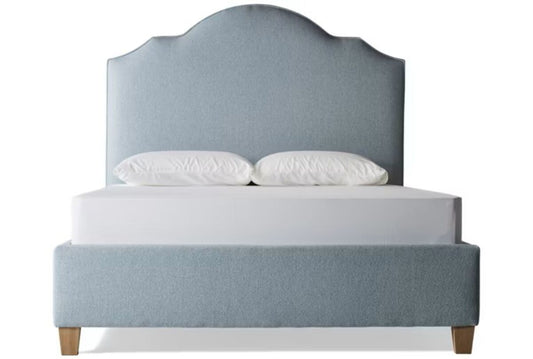 Tide & Timber - King Upholstered Headboard 6/6 - Ocean Blue / Clear Oak
