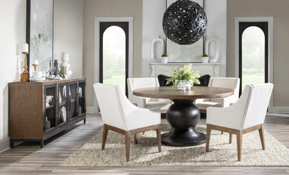 Artisan's Place - Complete Round Dining Table - Vintage Pine Ironwood