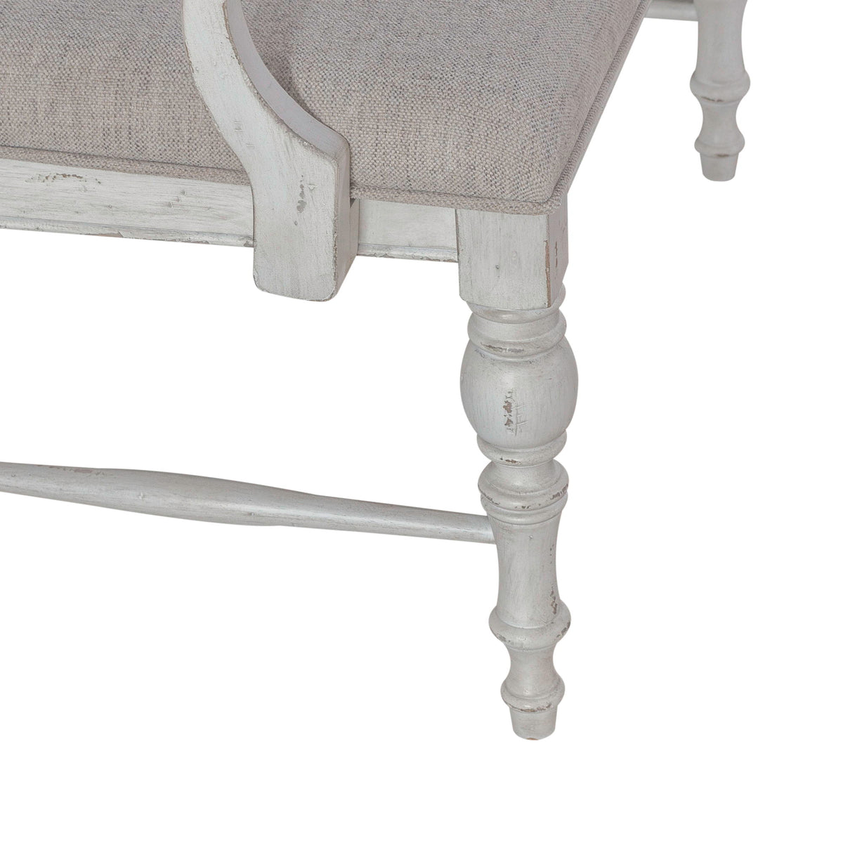 River Place - Panel Back Bench - Riverstone White & Tobacco