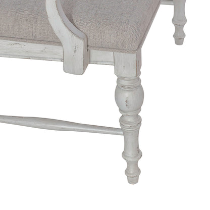 River Place - Panel Back Bench - Riverstone White & Tobacco