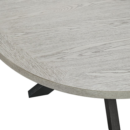 Axel - 5 Piece Standard Height Dining Set (Round Table And Four Fabric Chairs) - Espresso / Light Gray